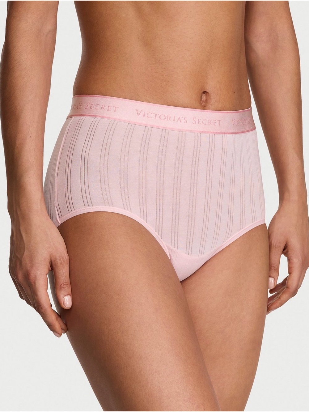 Victoria's Secret Ribbed High-Waist Brief Panty - Pale Pink